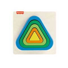 Fisher-Price  Mini Puzzle Arc-en-Ciel en Bois  Triangle, 5Éléments