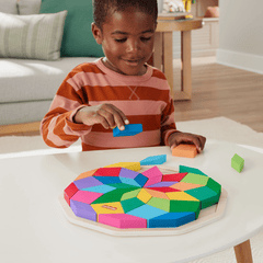 Fisher-Price-Puzzle Mandala en Bois-Puzzle 40Pièces Motif Géométrique