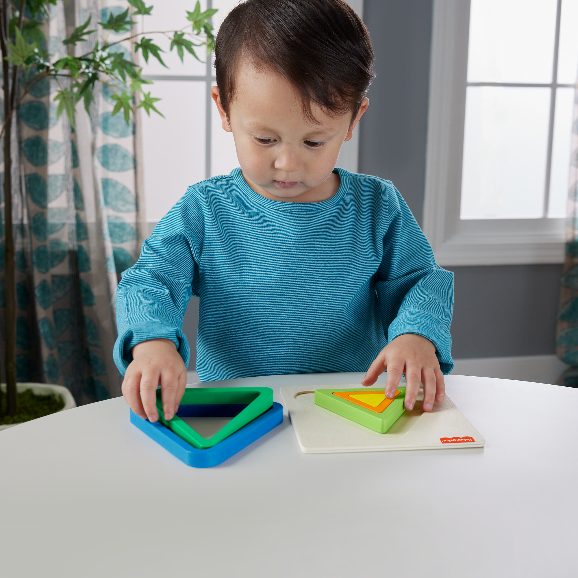 Fisher-Price  Mini Puzzle Arc-en-Ciel en Bois  Triangle, 5Éléments