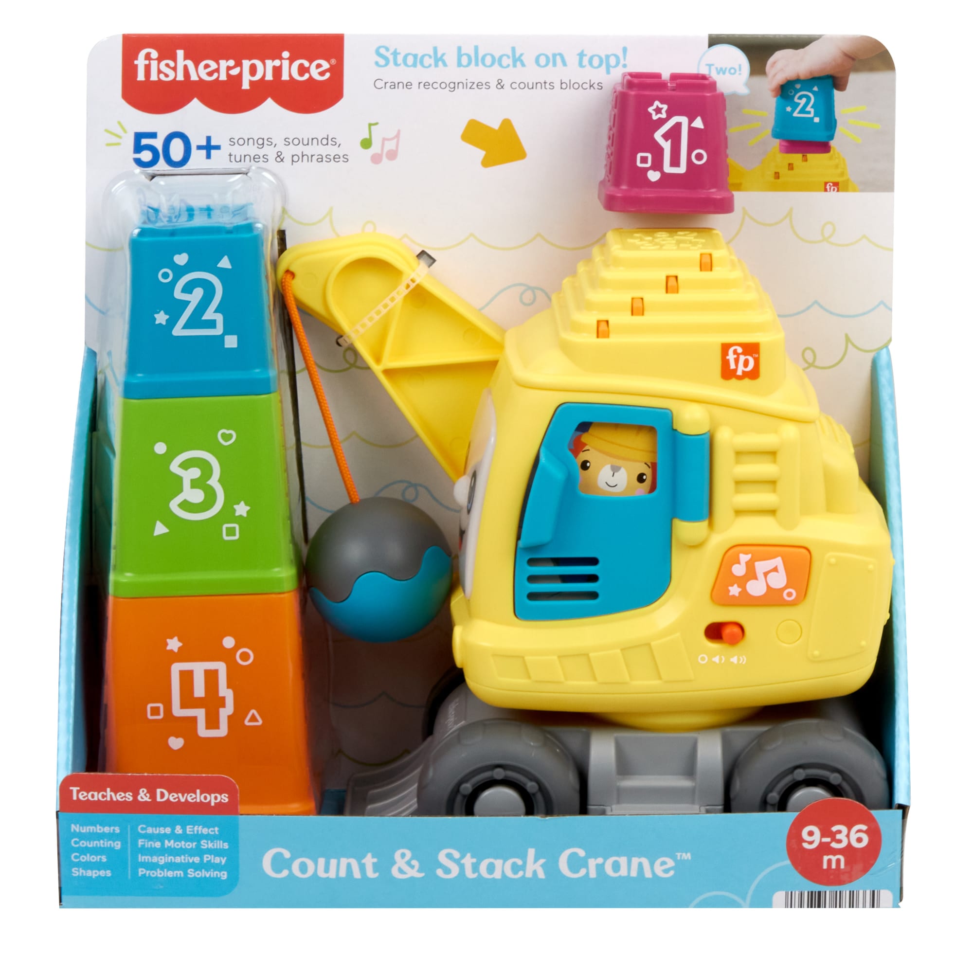Fisher-Price  Grue Comptage et Empilage, Blocs, Lumières, Sons, Mult.